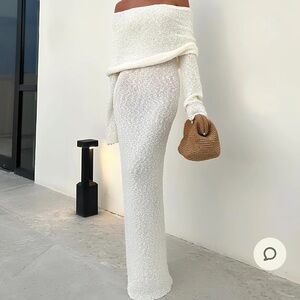 Elegant Off-Shoulder White Maxi Dress